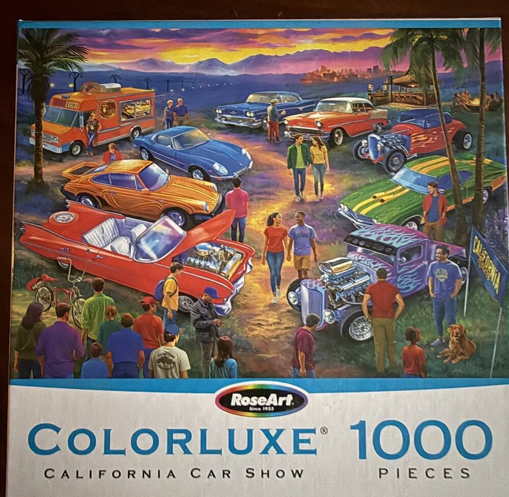 Roseart Colorluxe Rainbow 1000 Pc Puzzle. Muscle cars, car show.